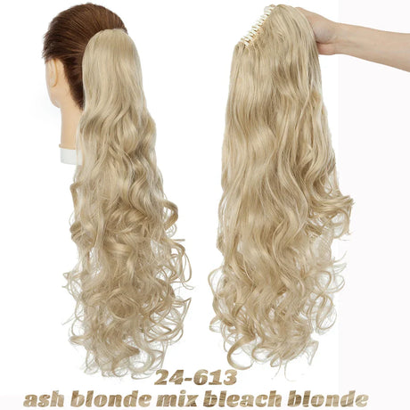 Benehair Synthetic Long Wavy Claw On Ponytail Black