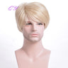 Synthetic Man Wigs Black Short Curly For Men