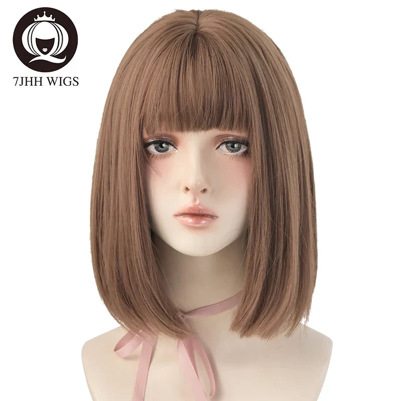 Jhh Wigs Black Short Bob Wig For Girl