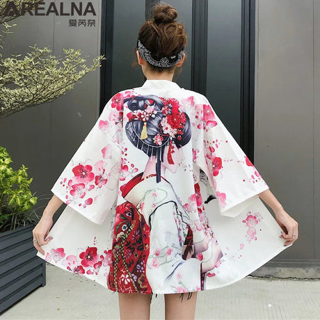 Japanese Kimono Traditional Clothing Crane Carp Anime Kimono