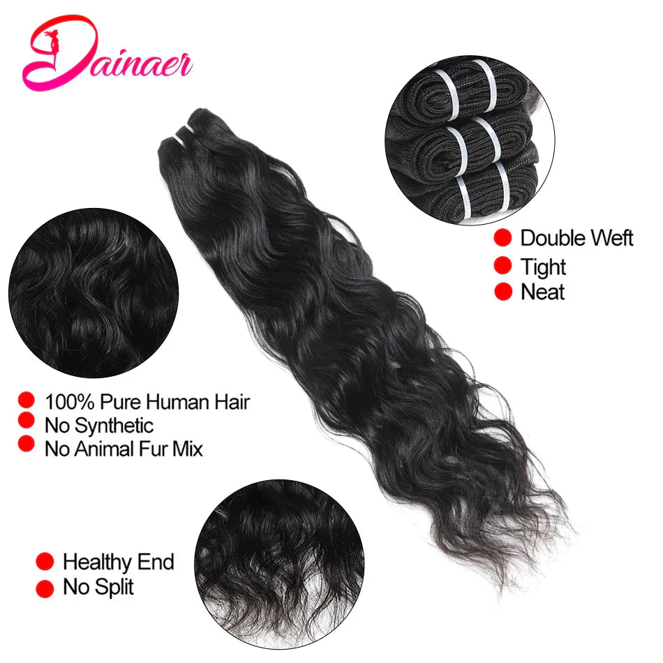 Brazilian Hair Weave Bundles Natural Wave Hair