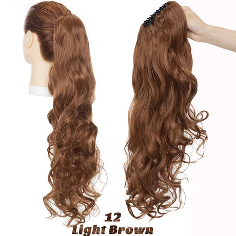 Benehair Synthetic Long Wavy Claw On Ponytail Black