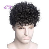 Synthetic Man Wigs Black Short Curly For Men