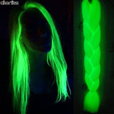 24 Fluorescent Green Jumbo Braids 100g Synthetic Hair Extensions