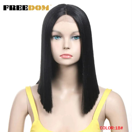 Freedom Synthetic Lace Wig Short Bob Straight Middle