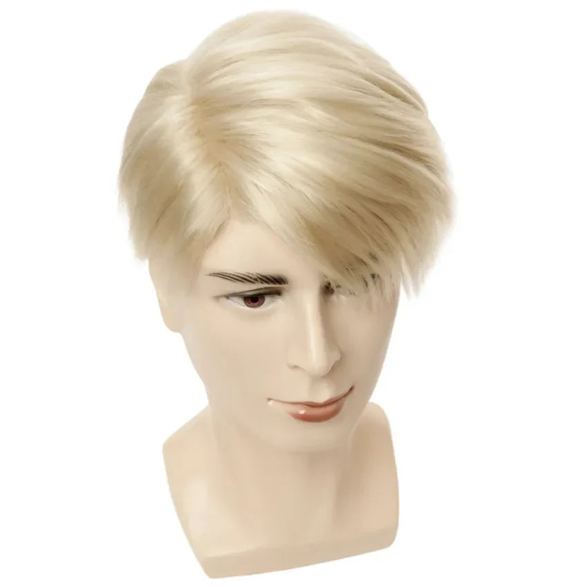 Gres Short Blonde Wigs Men Synthetic Wig Male