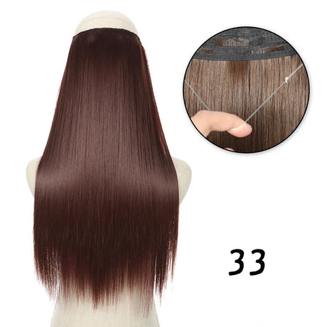 Hair Extensions No Clips Synthetic Fake Hair Ombre