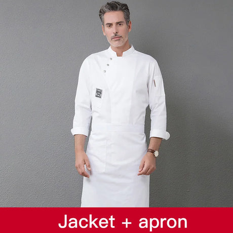 Long Sleeve Chef Clothes Uniform Restaurant Kitchen Cooking