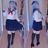 White Schoolgirl Uniform Japanese Class Navy Sailor School