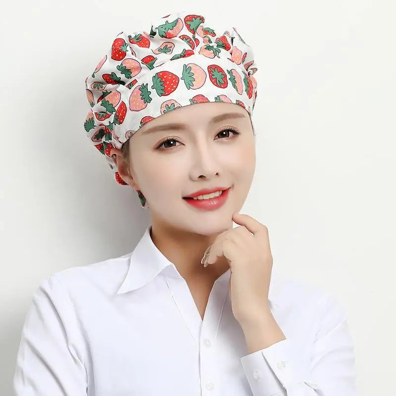 Cute Elastic Kitchen Work Hats Restaurant Breathable Chefs