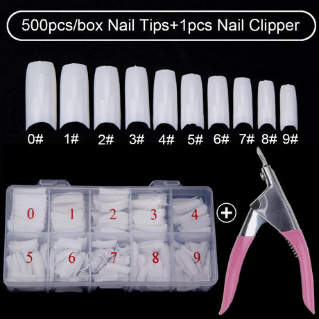 Pcs/Box False Nails Tips Manicure Kit Nail File