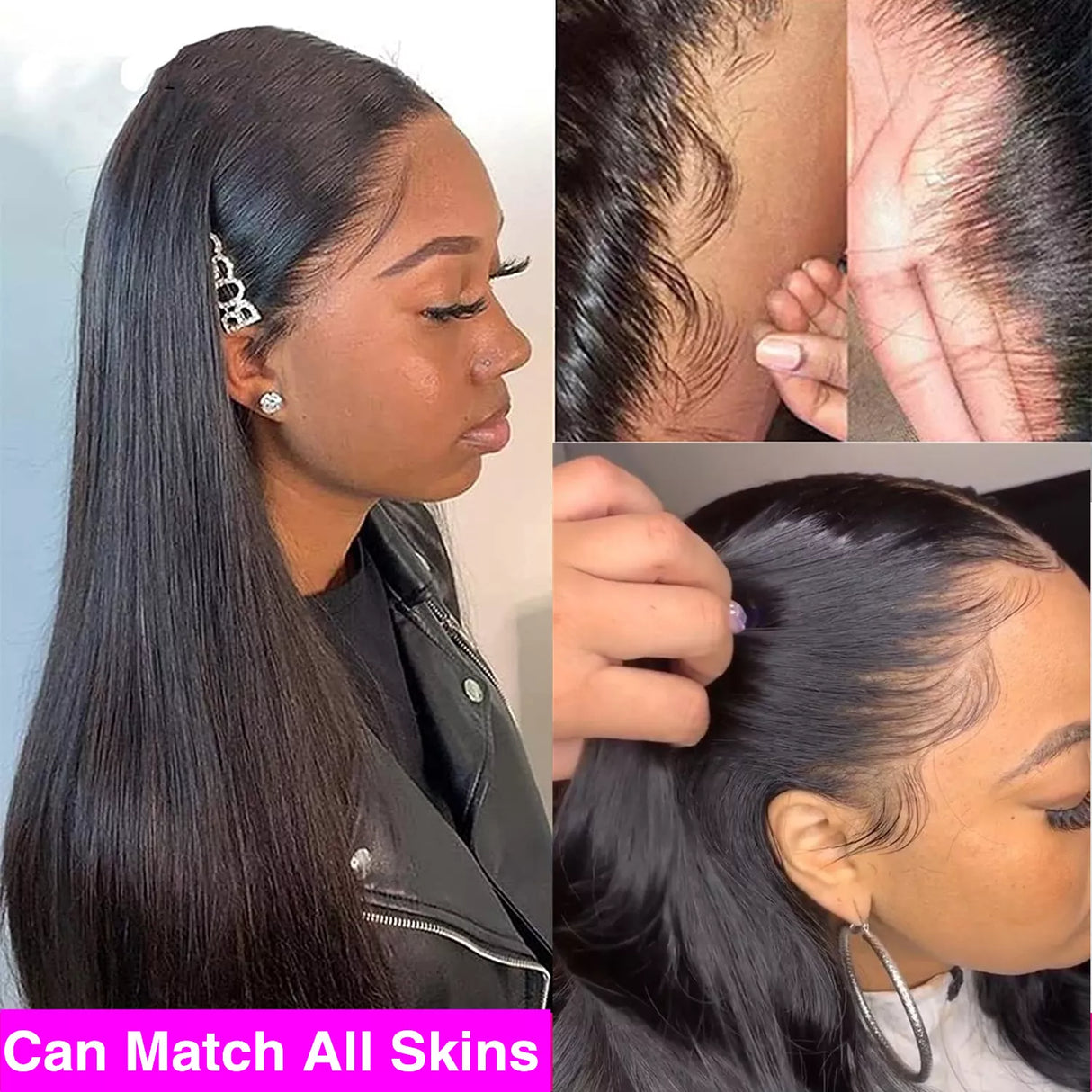 Brazilian Bone Straight Transparent Lace Front