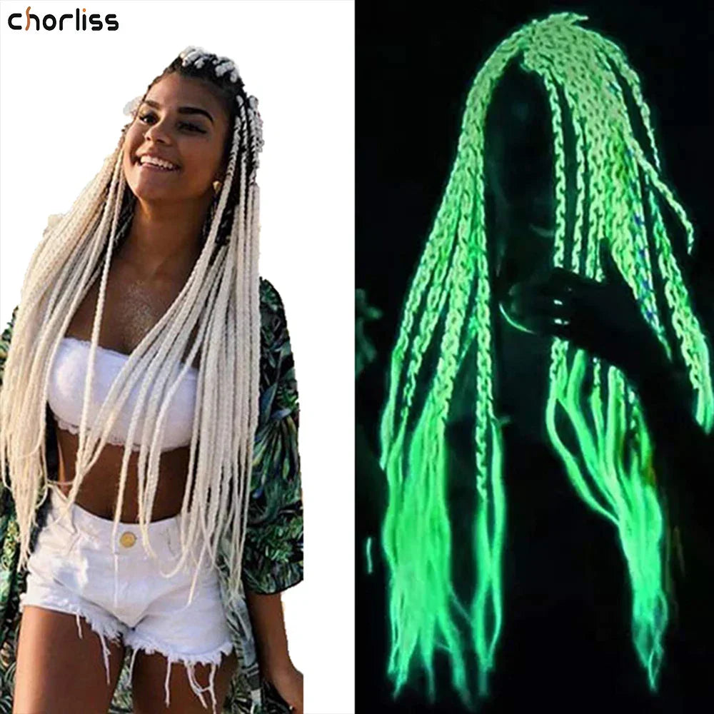 24 Fluorescent Green Jumbo Braids 100g Synthetic Hair Extensions