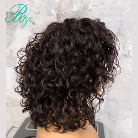 Closure Lace Wig Pixie Short Curly Bob