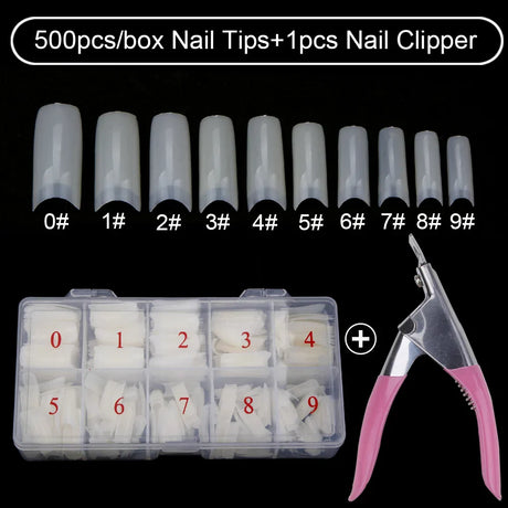 Pcs/Box False Nails Tips Manicure Kit Nail File