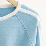 Women' Sweaters Fashion Autumn Jumper Striped Splice Raglan