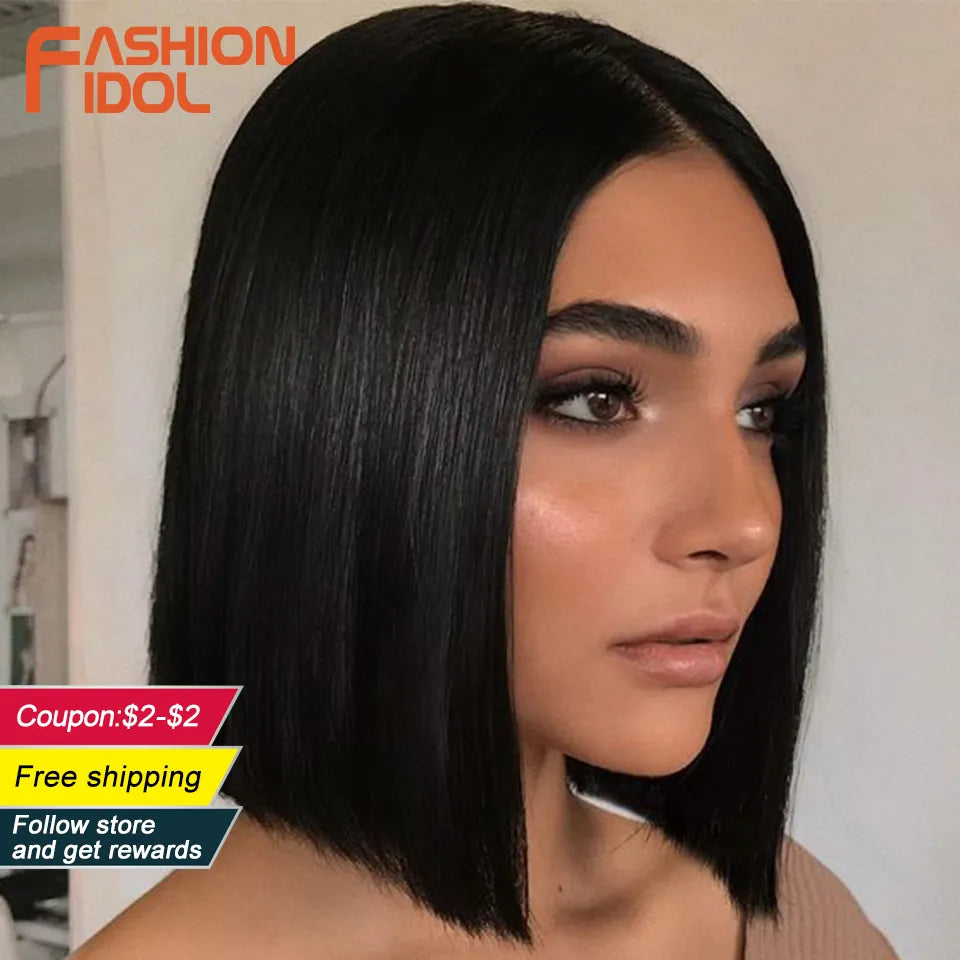 Fashion Idol Bob Wigs Straight Hair Lace Wigs