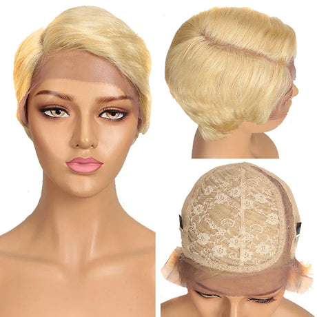 Trueme Short Pixie Cut Lace Wig Colored Brazilian