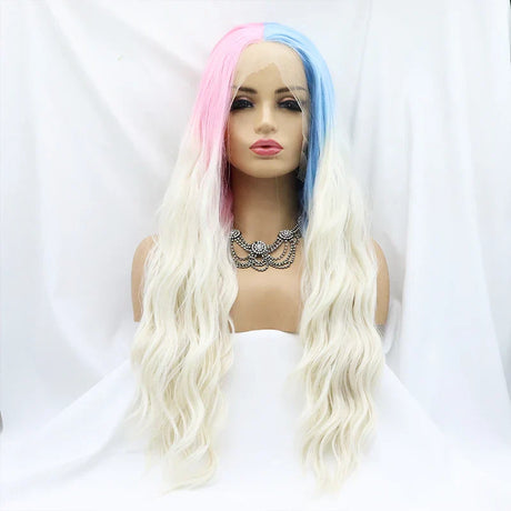 Cosplay Synthetic Lace Front Wig Platinum Blonde Ombre