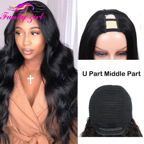 Fg Body Wave U Part Wig Non-Lace Glueless