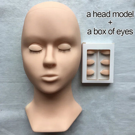 Mannequin Head For Eyelashes Handmade Practice Silicone Lash