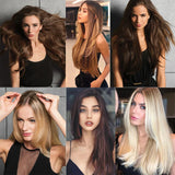 Hair Extensions No Clips Synthetic Fake Hair Ombre