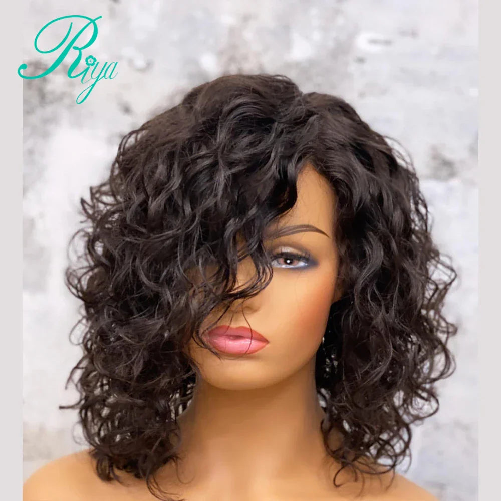 Closure Lace Wig Pixie Short Curly Bob