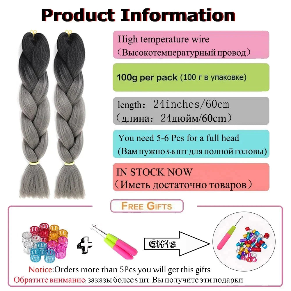 Bundle Braiding Hair Synthetic Jumbo Box Braids Afro