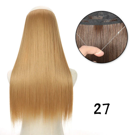 Hair Extensions No Clips Synthetic Fake Hair Ombre