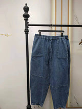 Women' Spring Autumn Loose Big Pocket Jeans
