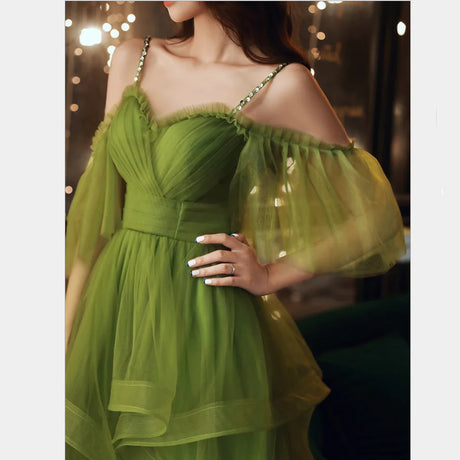 Short Emerald Green Graduation Dress with Ruffles