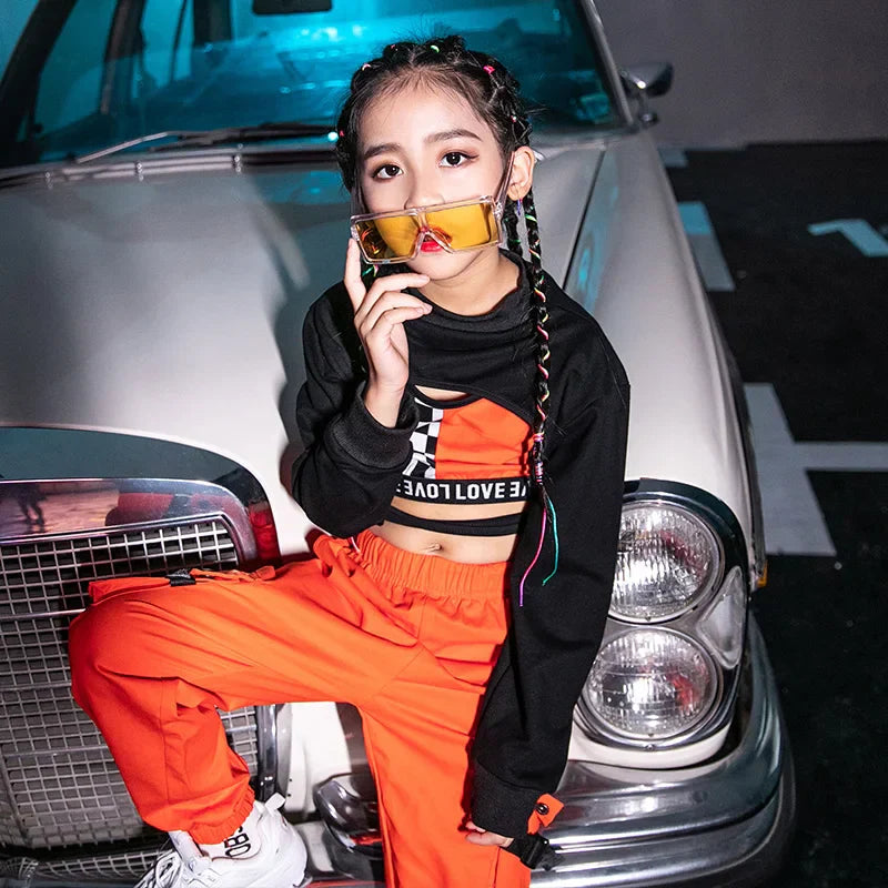 Kids Hiphop Dance Costumes Set Girls Fashion Jazz