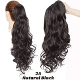 Benehair Synthetic Long Wavy Claw On Ponytail Black