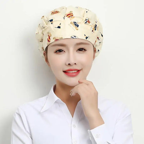 Cute Elastic Kitchen Work Hats Restaurant Breathable Chefs