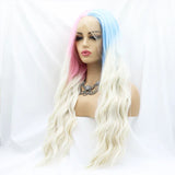 Cosplay Synthetic Lace Front Wig Platinum Blonde Ombre