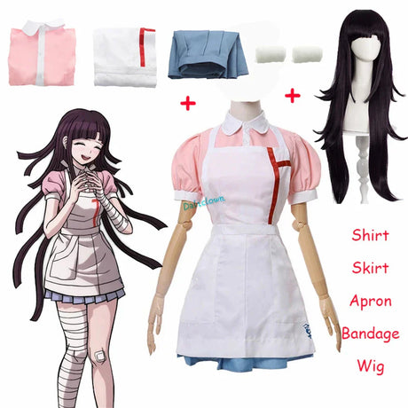 Danganronpa Mikan Tsumiki Cosplay Outfit With Wig Anime