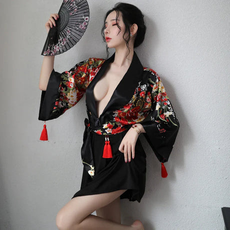 Japanese Kimono Traditional Geisha Costume Women Sexy Dress