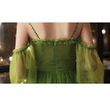 Short Emerald Green Graduation Dress with Ruffles