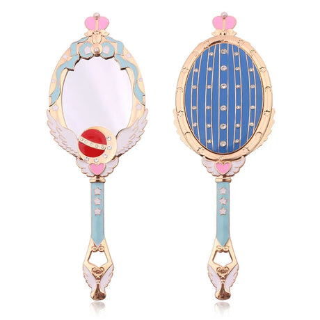 Anime Moon Metal Oval Hand Held Makeup Mirror