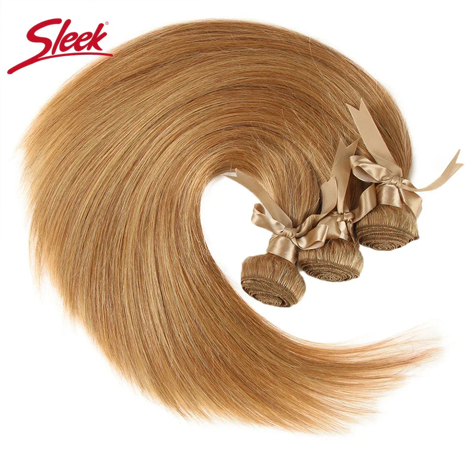 Sleek Honey Blonde Color Mink Brazilian Natural Remy