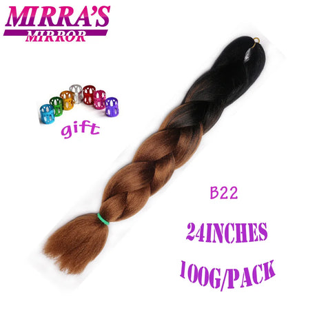 Mirra’s Mirror 24inch Synthetic Braiding Hair Extensions 10pcs Wholesale Colorful Braids Hair Jumbo Braid Hair Black Brown