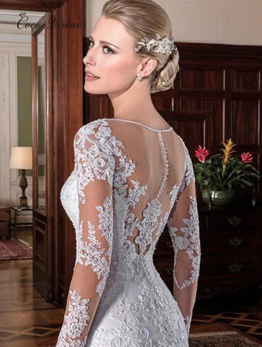 Illusion America Europe Mermaid Wedding Dress New Design