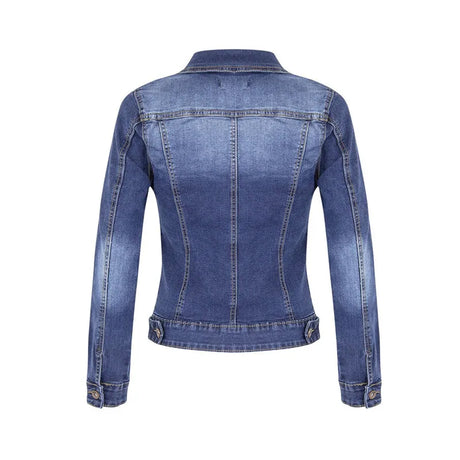 Short Denim Jackets Women Autumn Wash Long Sleeve