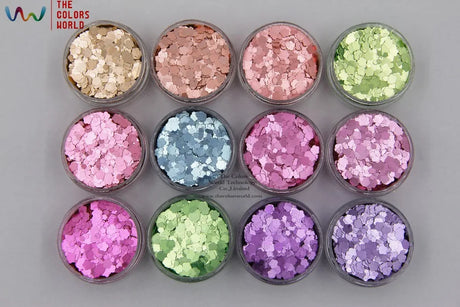 Flower Shape Pearlescent Crystal Colors Metallic Luster