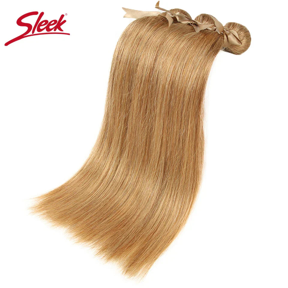 Sleek Honey Blonde Color Mink Brazilian Natural Remy