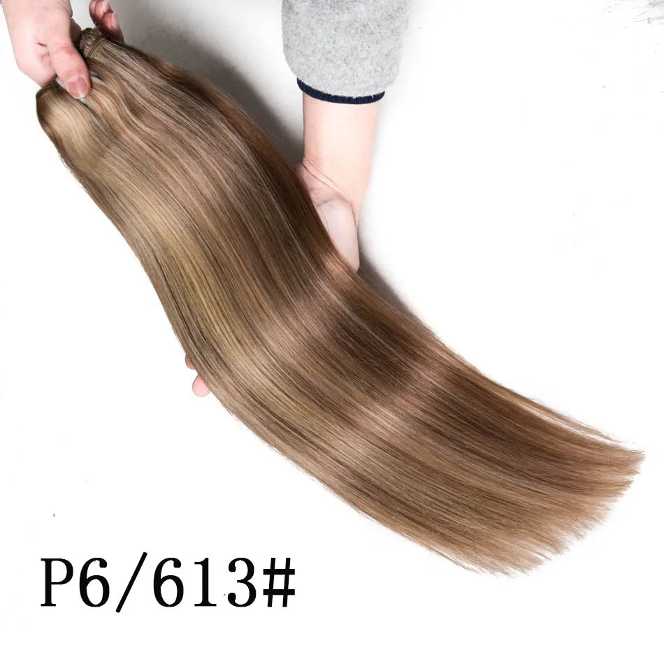 Straight Blonde Human Hair Weave Brazilian Remy Human