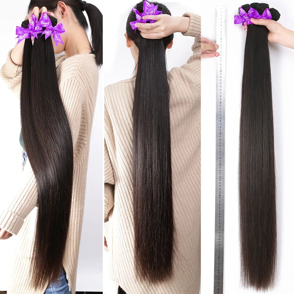 Rosabeauty Natural Color Brazilian Hair Weave Bundles Straight