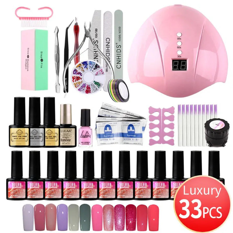 Manicure Set W Uv Led Lamp Dryer With