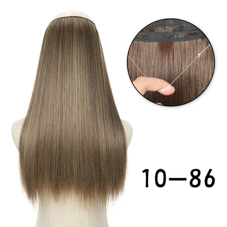 Hair Extensions No Clips Synthetic Fake Hair Ombre