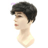 Synthetic Man Wigs Black Short Curly For Men